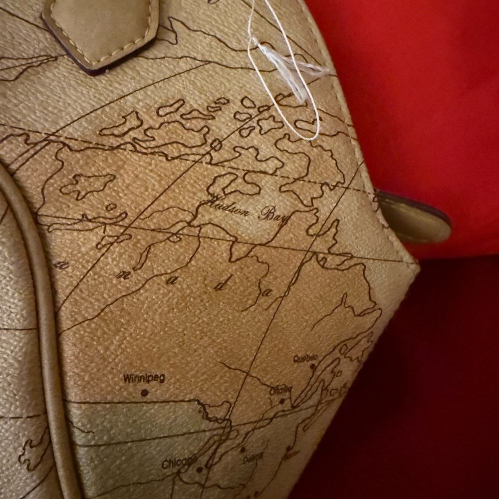 Tan Map Print Clutch - image 7